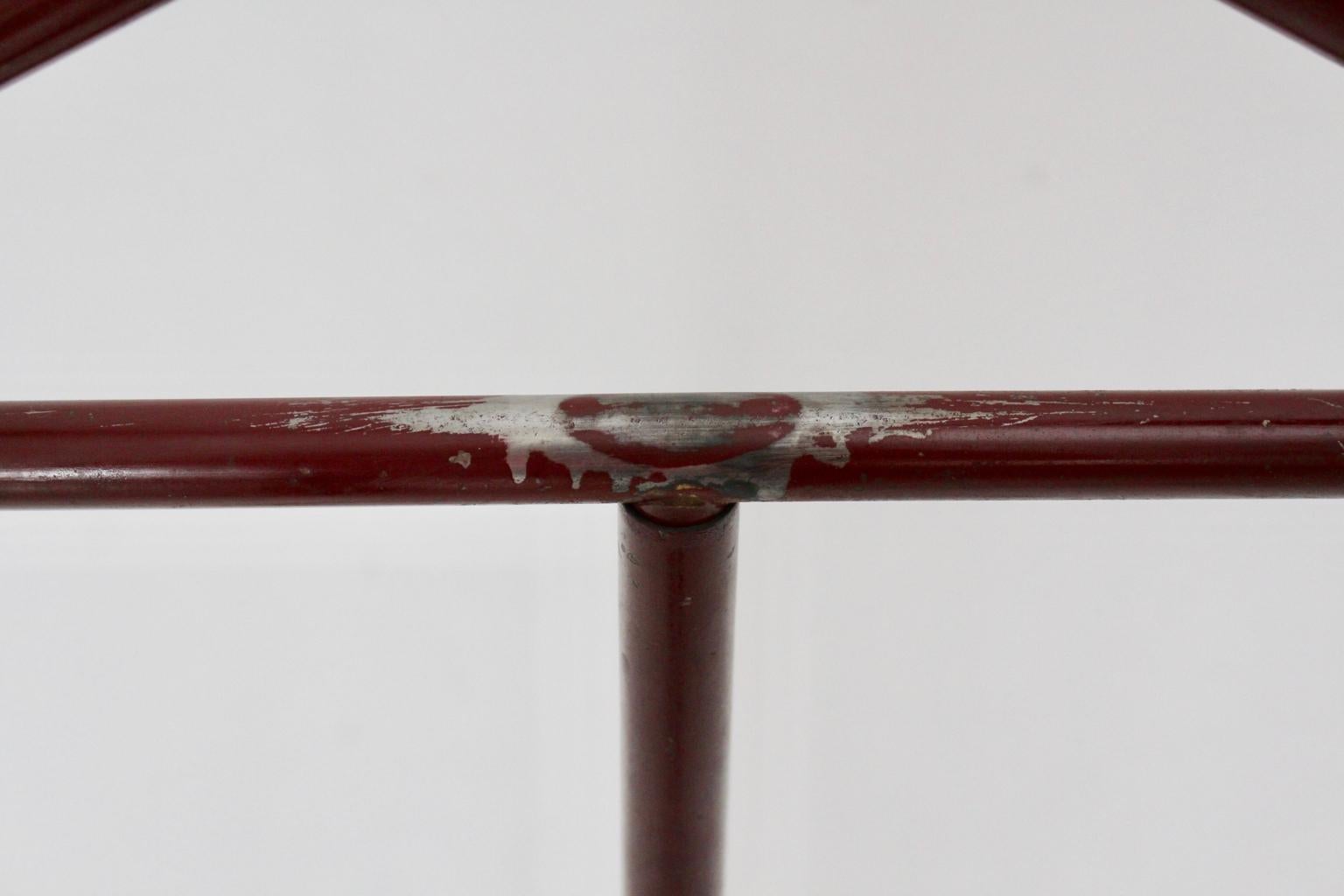 Mid-20th Century Art Deco Red Vintage Metal Coat Stand Hofmann and Augenfeld, circa 1930 For Sale