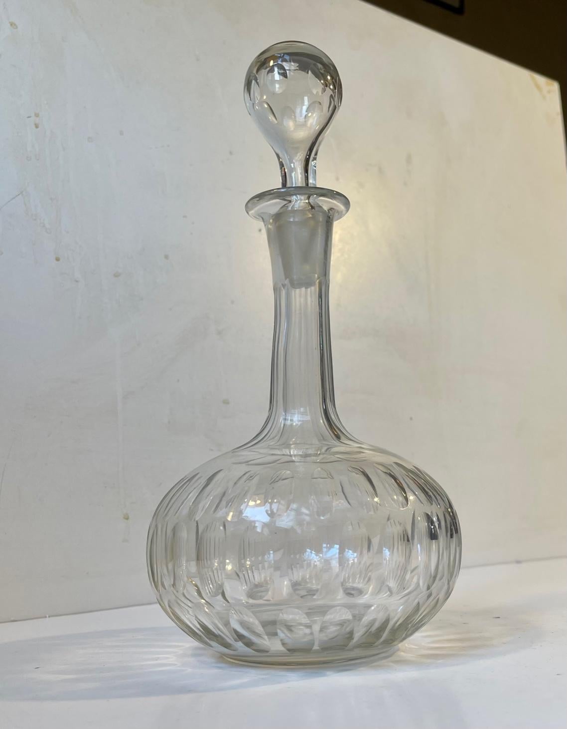 Art Deco Red Wine Crystal Decanter from Holmegaard, 1920s 2