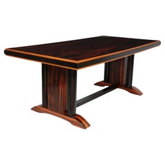 Art Deco Refectory table in Macassar Ebony and Oak