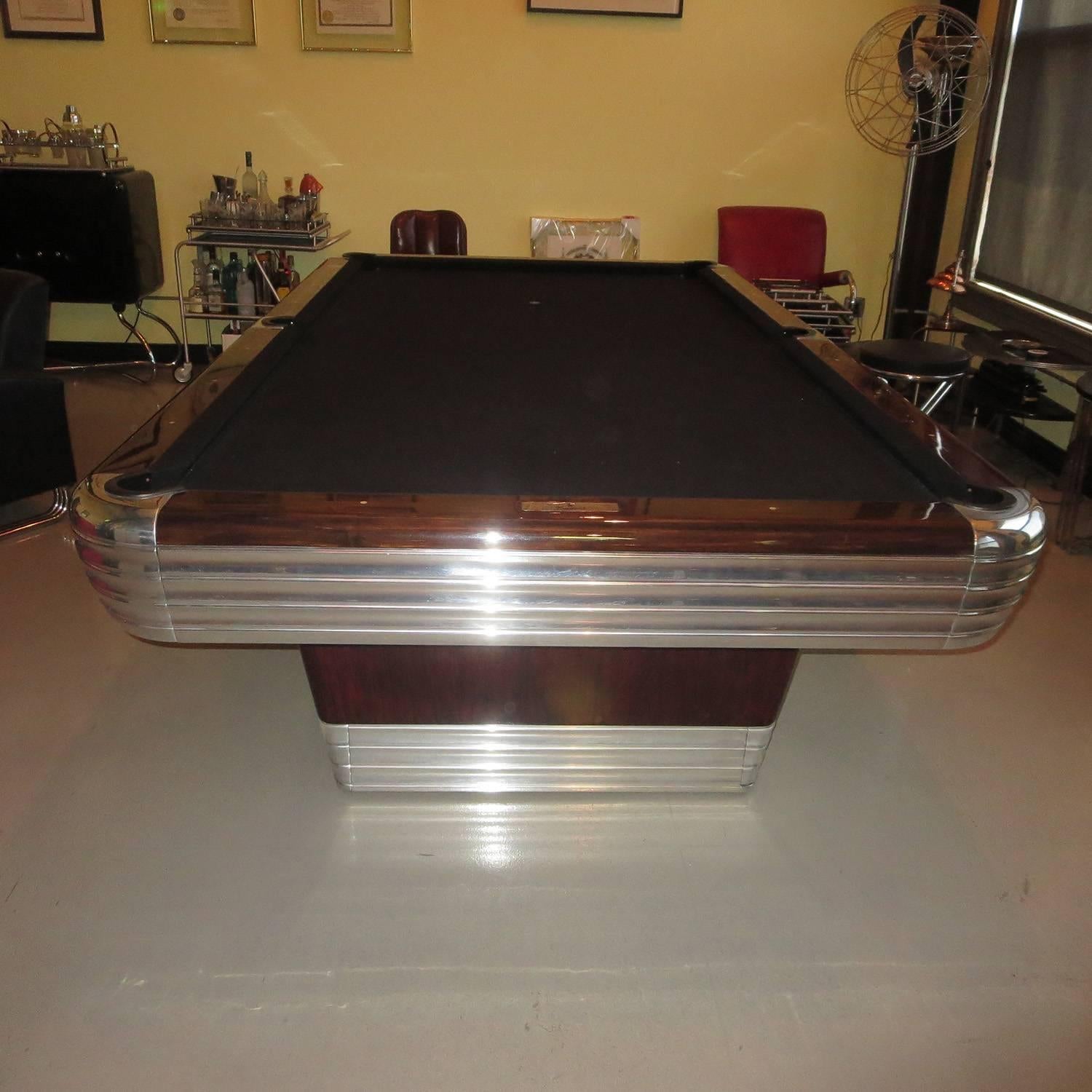 Lacquered Art Deco Refinished Brunswick Centennial Pool Table
