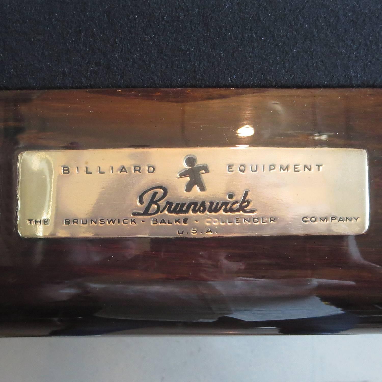 Art Deco Refinished Brunswick Centennial Pool Table In Excellent Condition In North Hollywood, CA