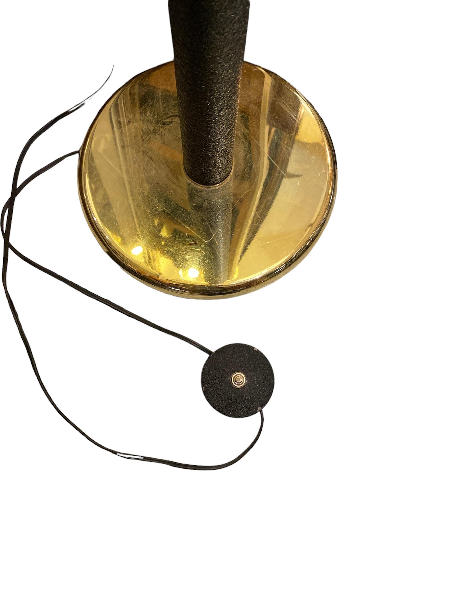 Art Deco Regency Brass Chalice Torchiere Floor Lamp In Good Condition In Pasadena, CA