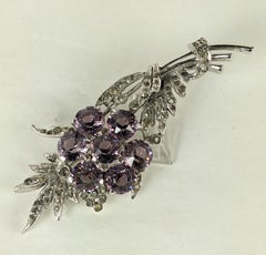 Art Deco Reja Pave Flower Spray