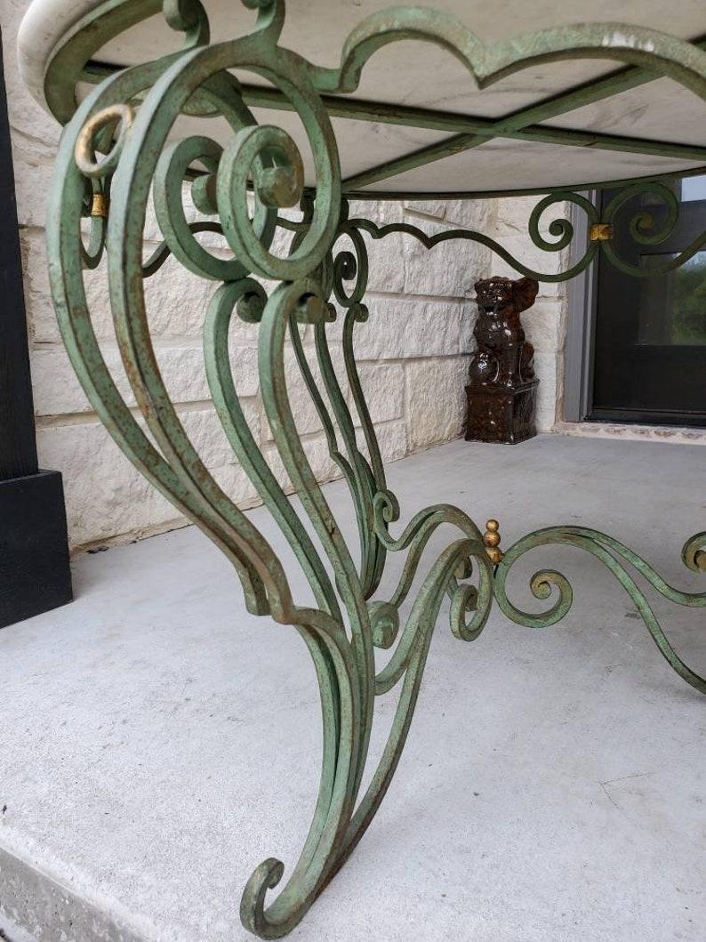 Art Deco Rene Prou & Rene Drouet Wrought Iron Centre Table In Good Condition For Sale In Forney, TX