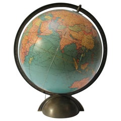 Art Deco Replogle Illuminated Glass Library Globe
