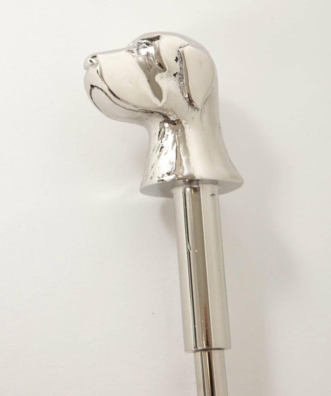 Art Deco Retriever Head Fireplace Tool Set For Sale 1
