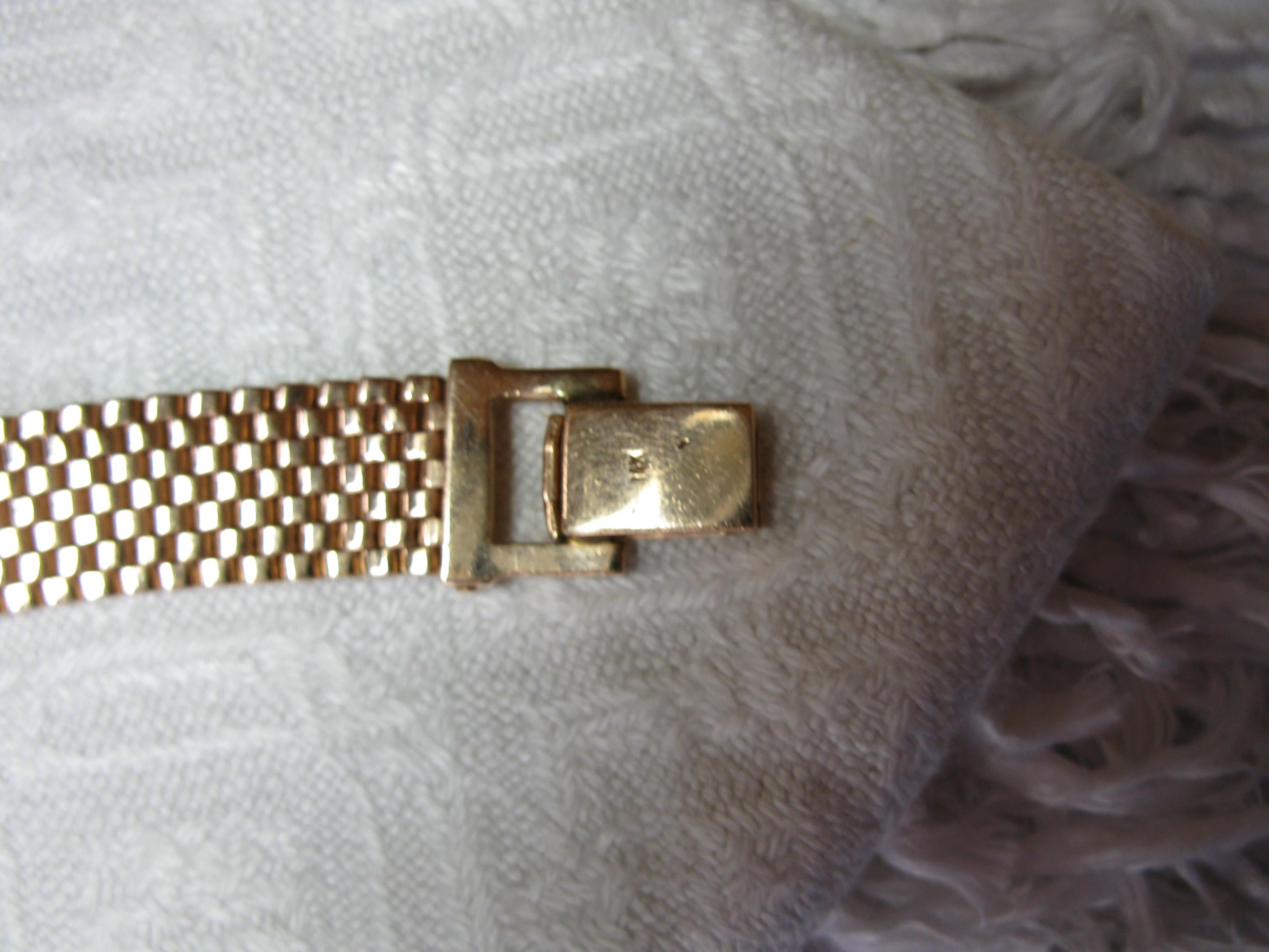Art Deco Retro Top Hat Diamond Ruby Wittnauer Wristwatch Bracelet 14 Karat Gold 6