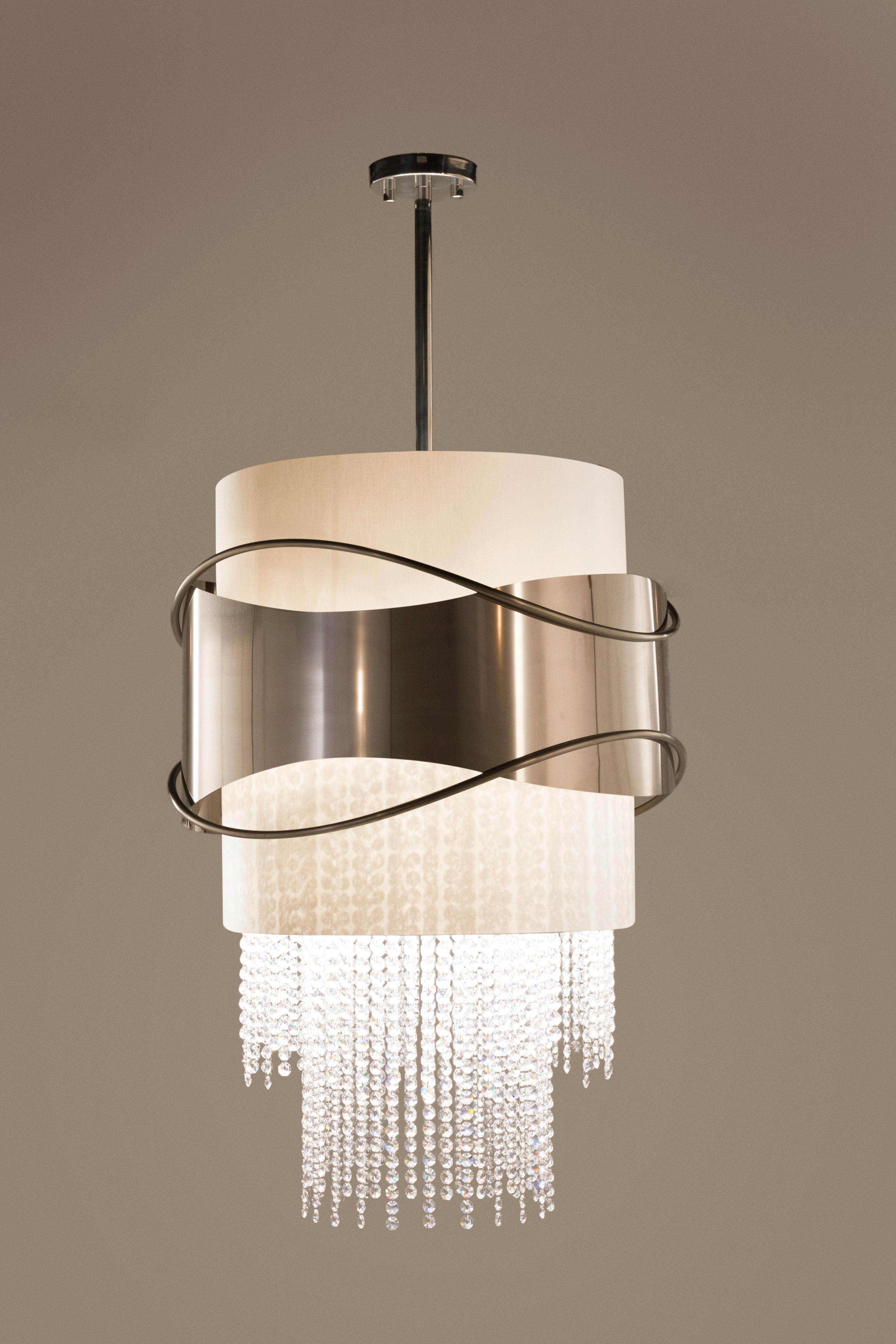 XXI secolo e contemporaneo Lampadario Art Deco Return Swarovski Fatto a mano in Portogallo da Greenapple in vendita