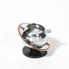 Art Deco Revere Saturn Ashtray in Chrome, Brass & Bakelite