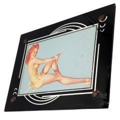 Art Deco Reverse Black & Silver Painted Glass Picture Frame 4x6 Picture Frame