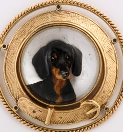 Art Deco Reverse Crystal Intaglio 'Essex Crystal' Dachshund