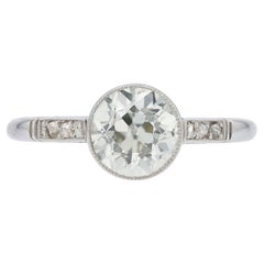 Art Deco Revival 1.45 Carat Old Mine Cut Diamond Engagement Ring