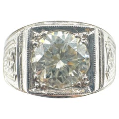 Art Deco Revival Diamantring aus 18 Karat Weißgold mit Diamanten