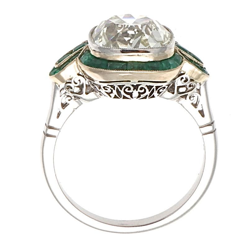 Women's Art Deco Revival 4.49 Carat Old European Cut Diamond Platinum Ring