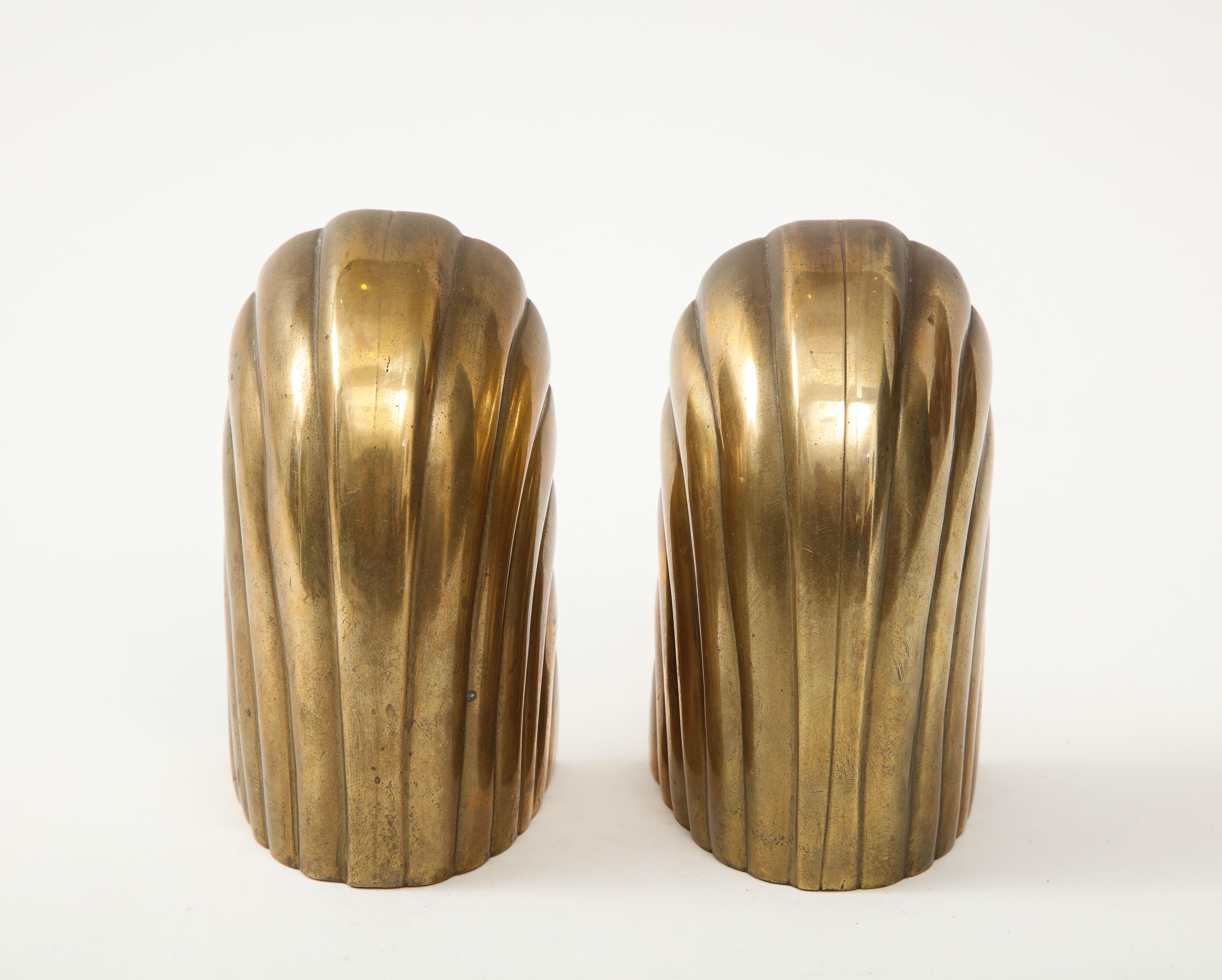 Art Deco Revival Aged Brass Bookends 2