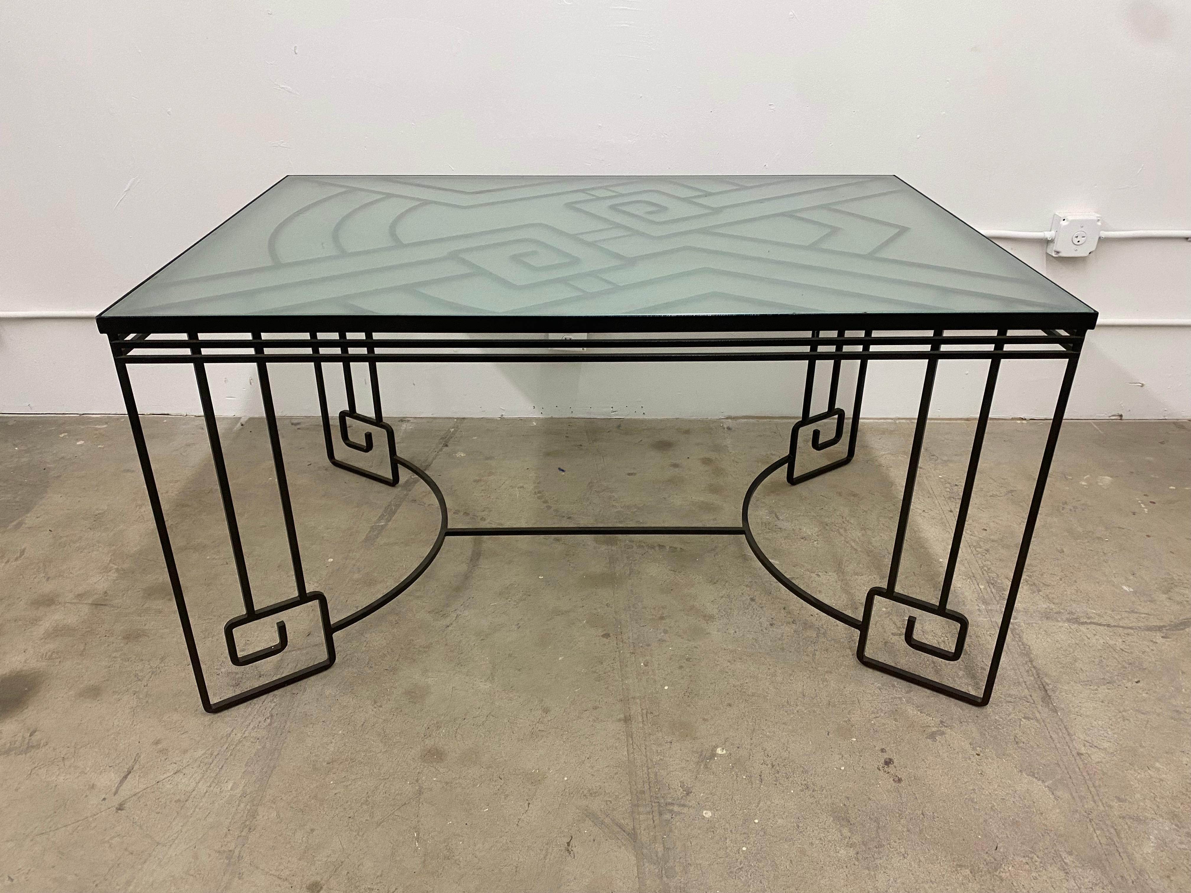 Schmiedeeiserner Tisch und Stühle im Art-Deco-Stil von Marina McDonald (Art déco) im Angebot