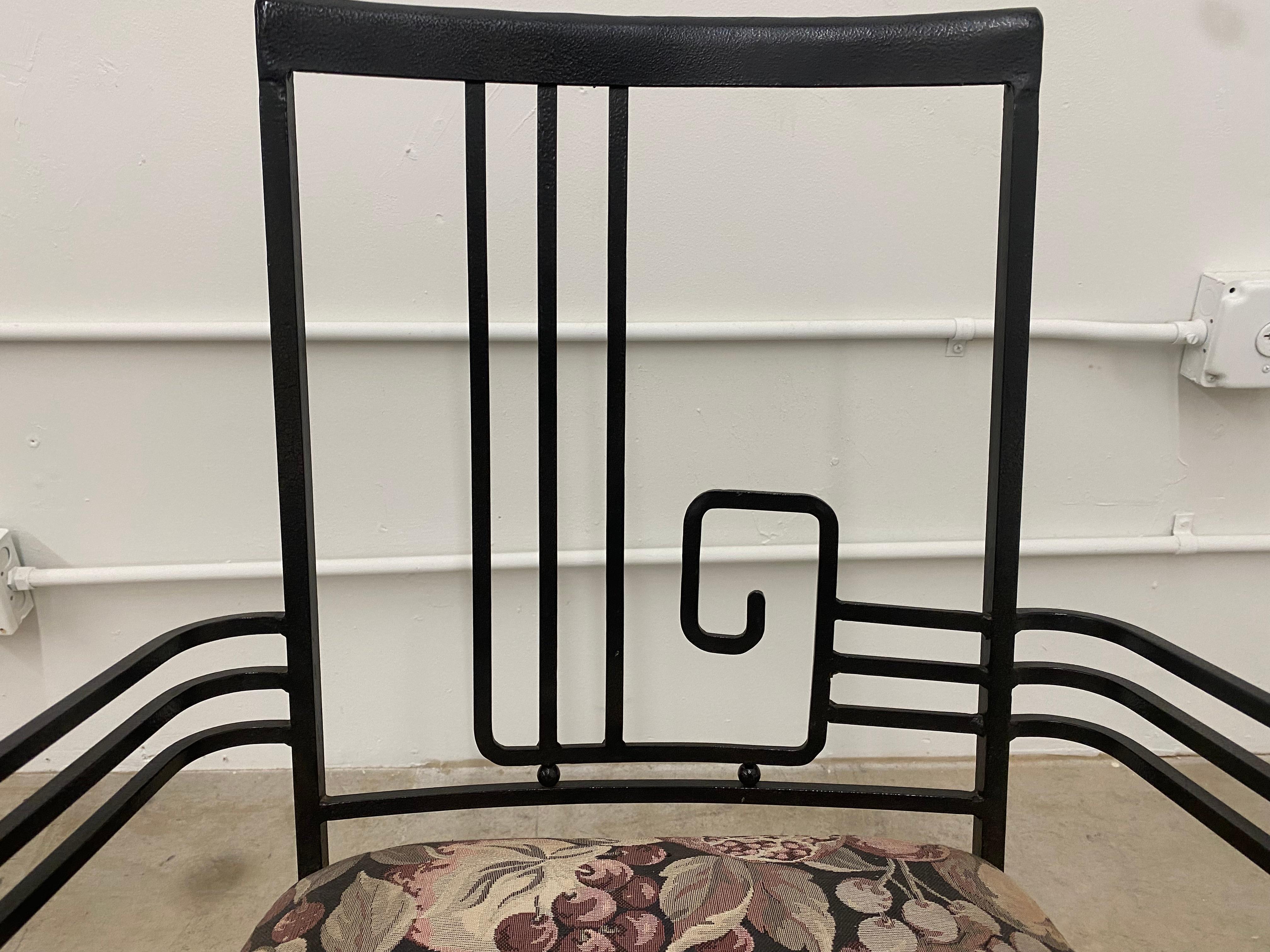 Schmiedeeiserner Tisch und Stühle im Art-Deco-Stil von Marina McDonald im Angebot 2