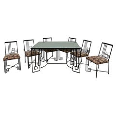 Art Deco Revival ‘Biltmore’ Wrought Iron Table & Chairs by Marina McDonald