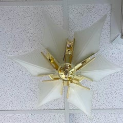 Art Deco Revival Messing und Glas Flush Mount