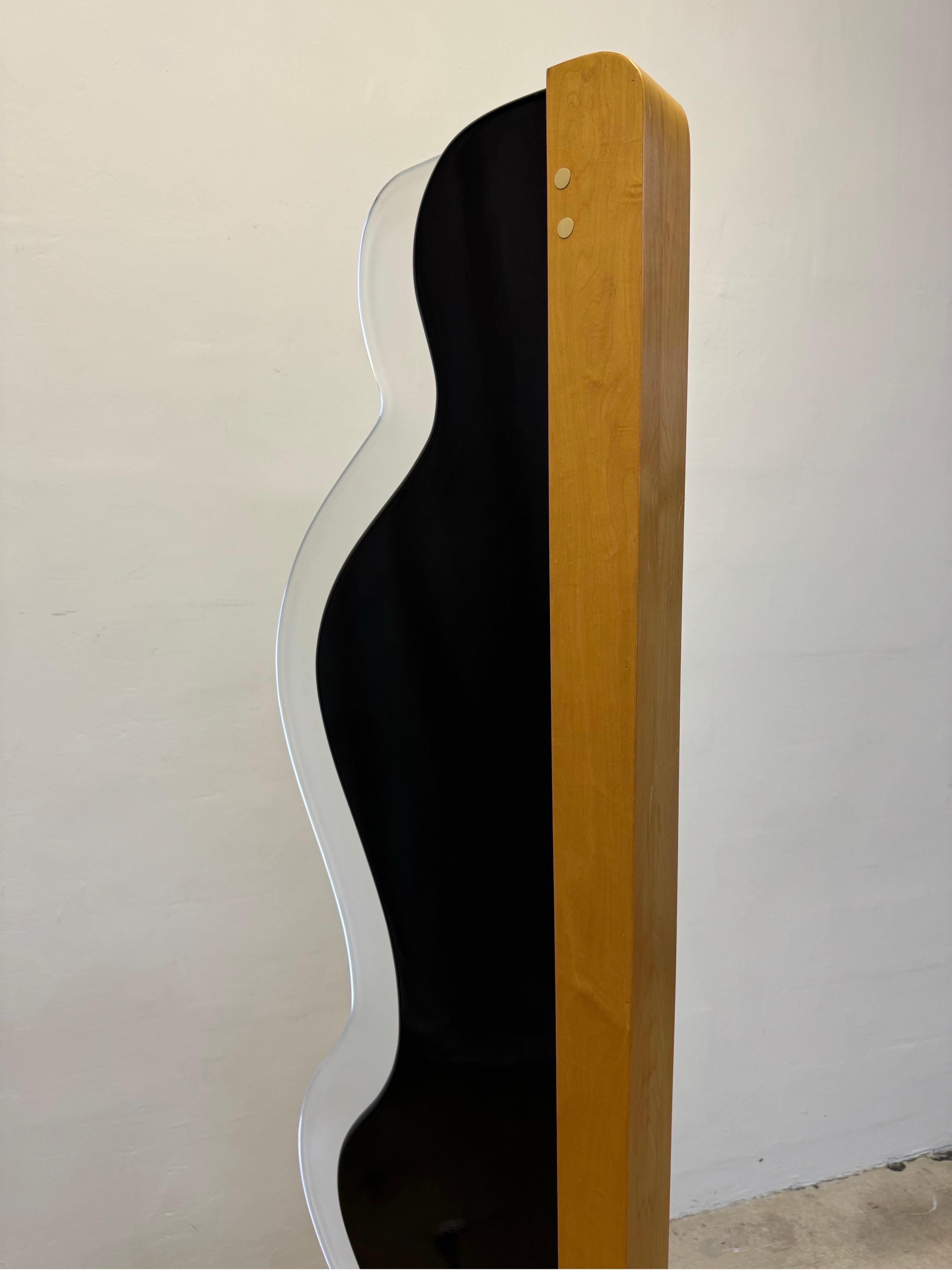 Art Deco Revival Custom Neon and Lucite Floor Lamp, 1980s 3
