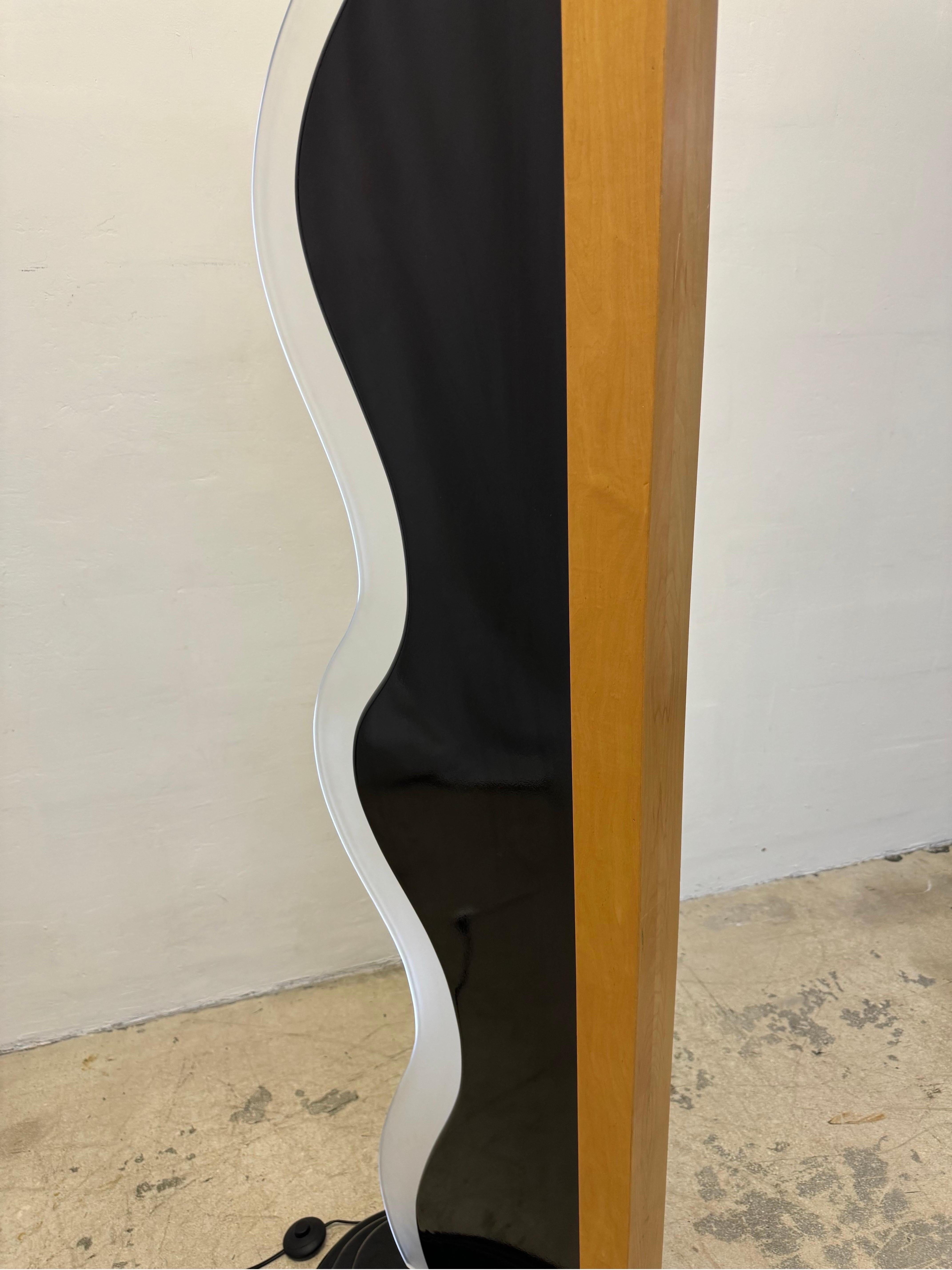 Art Deco Revival Custom Neon and Lucite Floor Lamp, 1980s 4