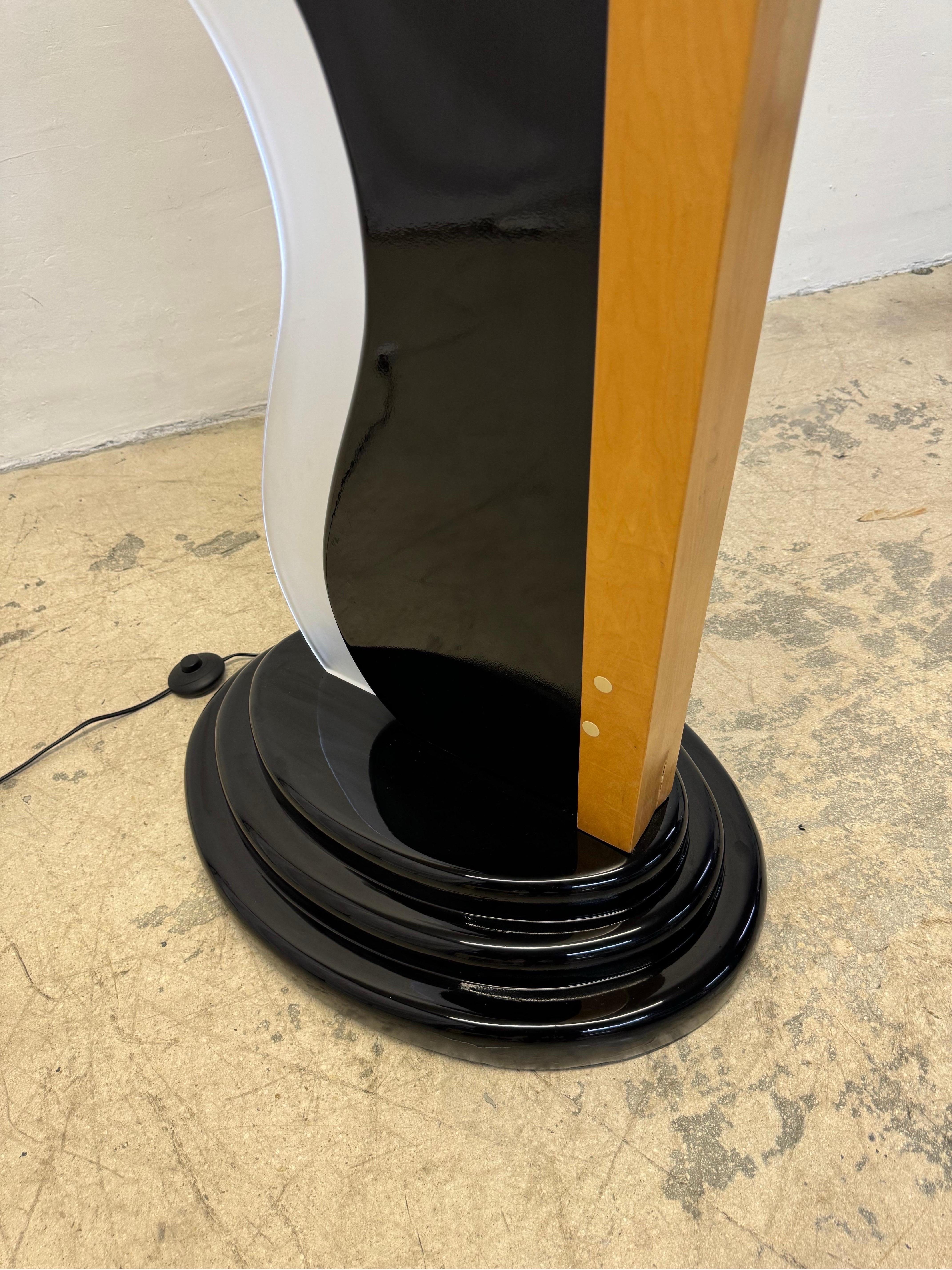 Art Deco Revival Custom Neon and Lucite Floor Lamp, 1980s 5