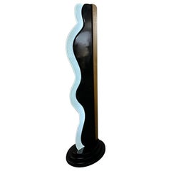 Art Deco Revival Custom Neon and Lucite Floor Lamp, 1980s