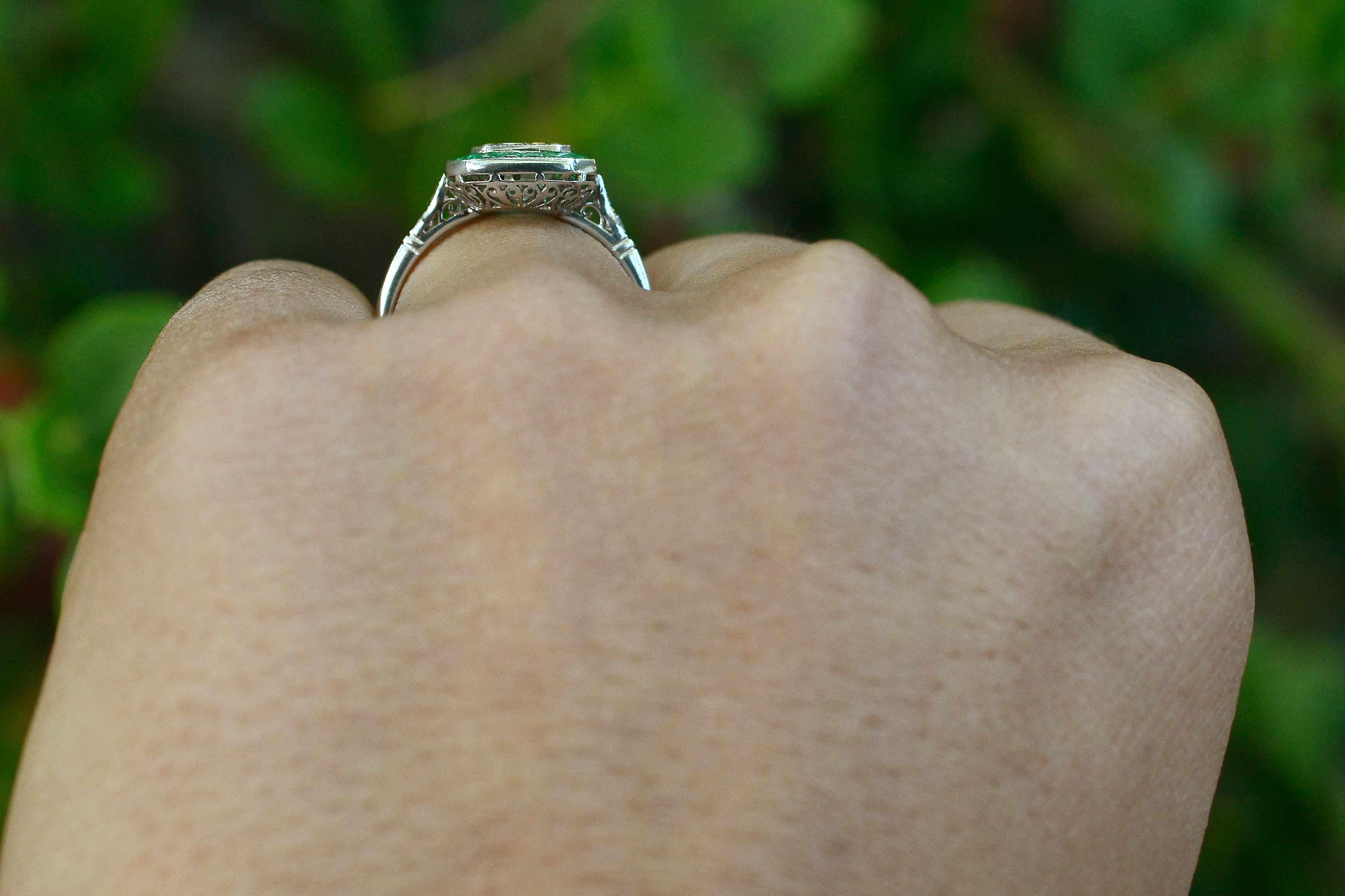 emerald cut art deco engagement rings