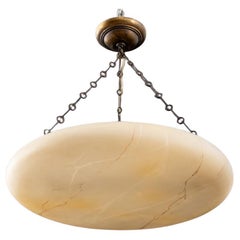 Art Deco Revival Faux Marble Saucer Chandelier