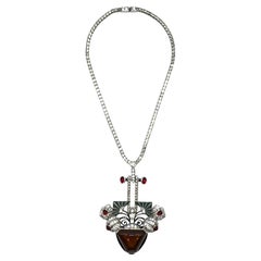 Art Deco Revival Flower Basket Pendant Necklace by Art Deco 89