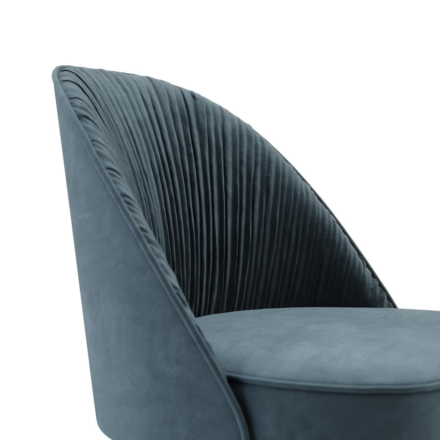 Sillas Art Decó Revival / Glam Modernas De Terciopelo Plisado-Mondo Design Studio Siglo XXI y contemporáneo en venta