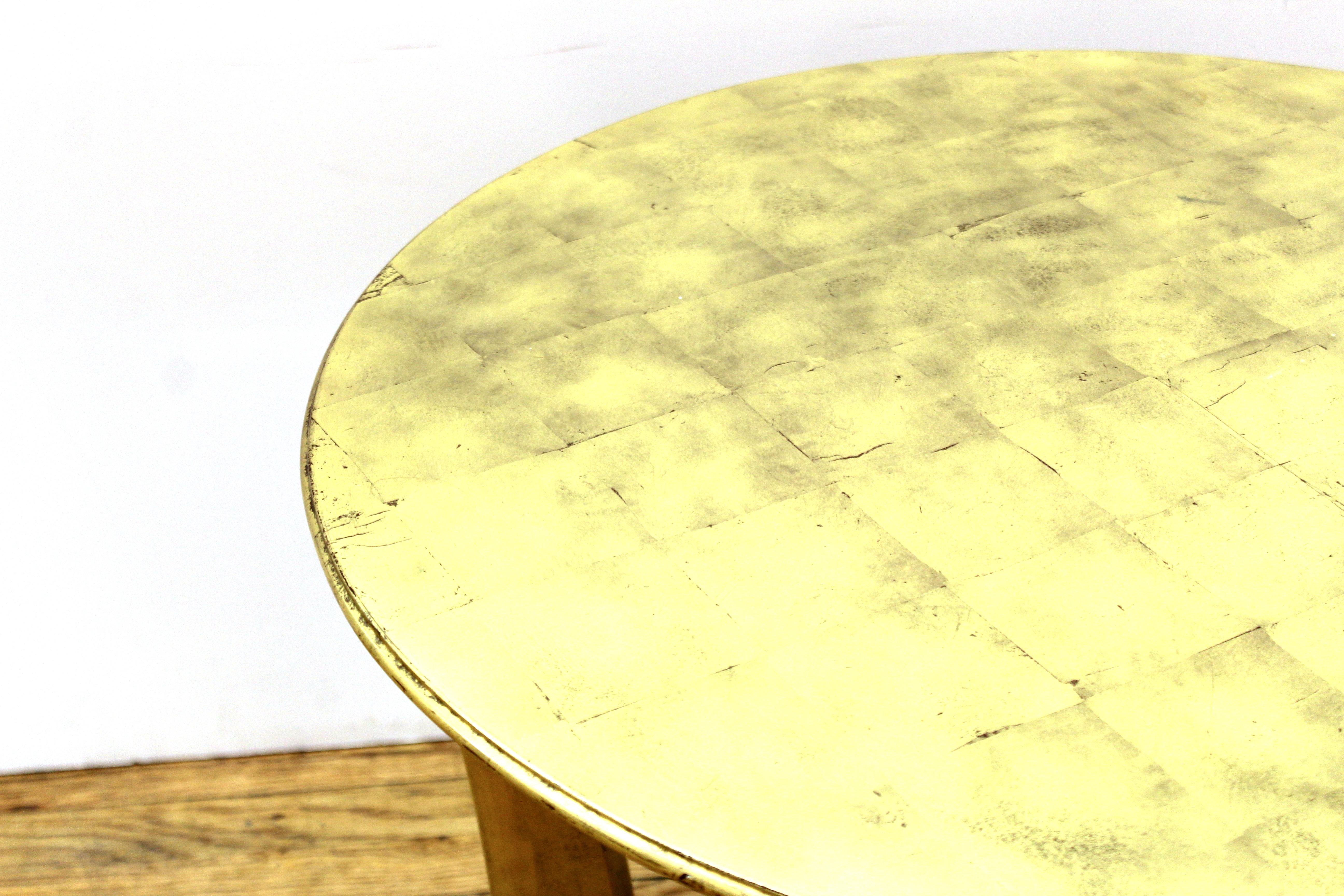 Art Deco Revival Gold Foil Cocktail Table For Sale 1