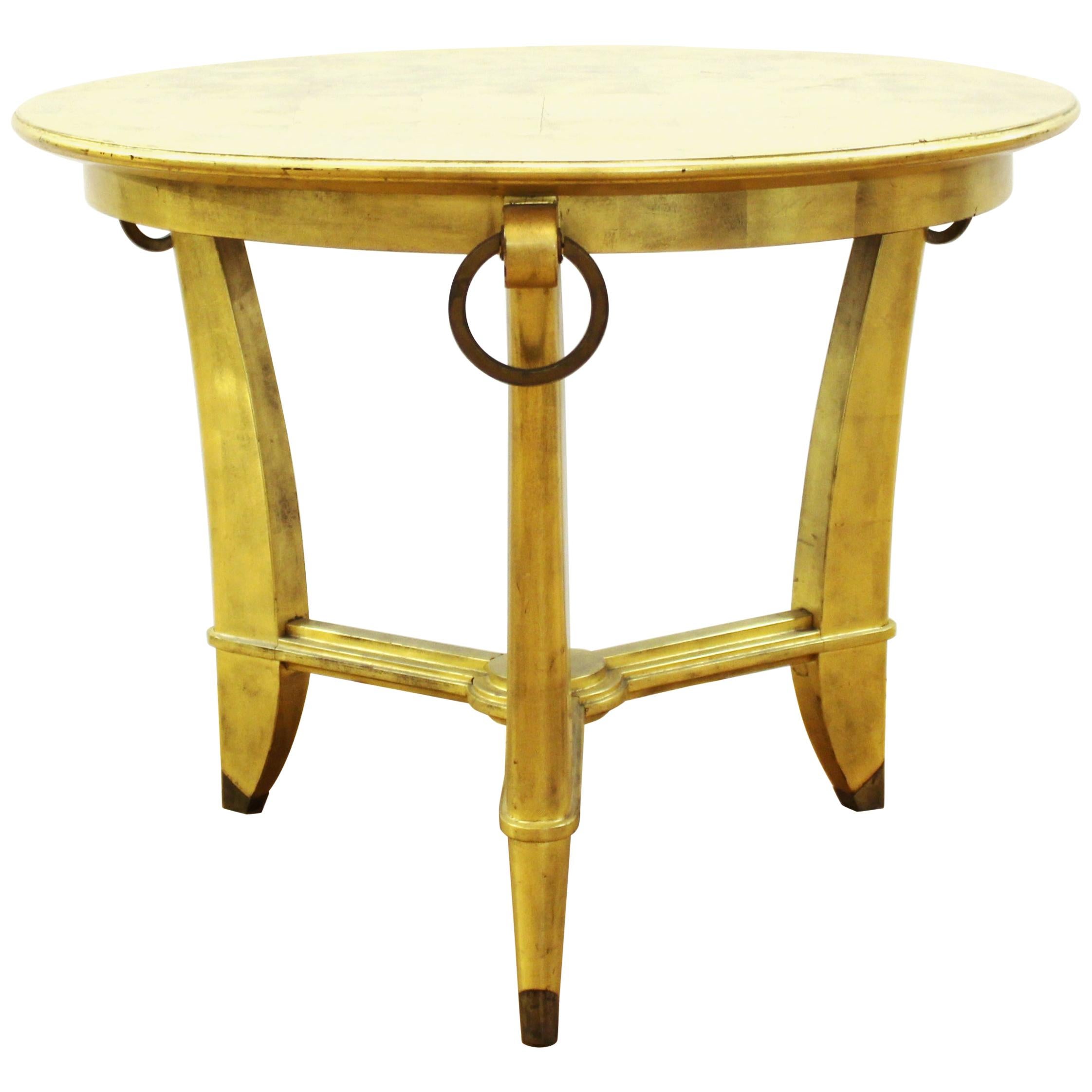 Art Deco Revival Gold Foil Cocktail Table For Sale
