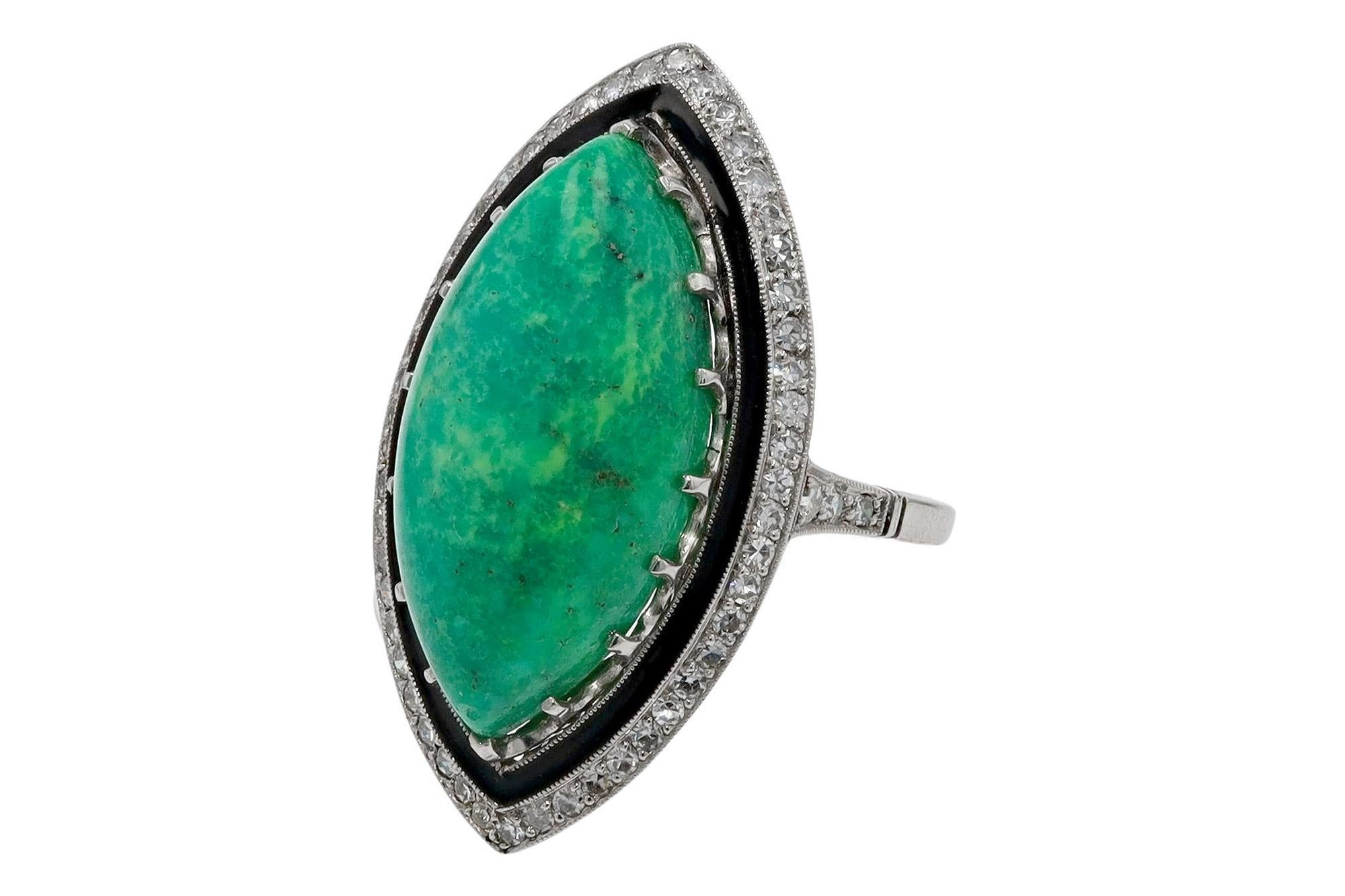 The Artful Green Turquoise & Greene Greene Diamond Cocktail Ring