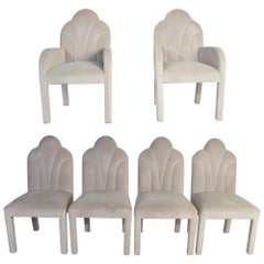 Art Deco Revival Hollywood Regency Dining Chairs in Soft Velvet