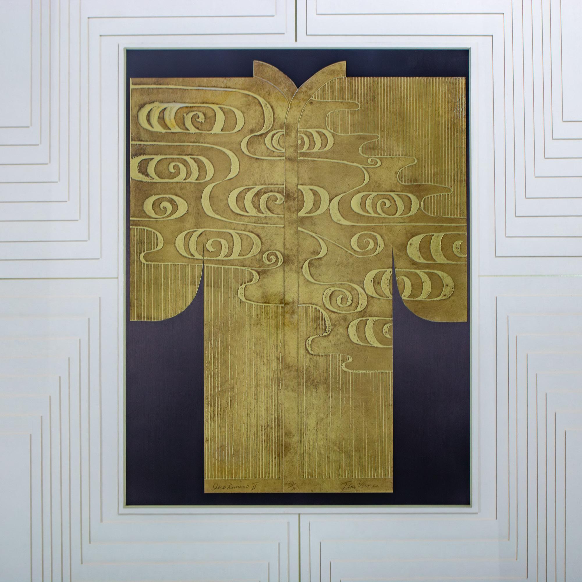 Art Deco Revival Kinder Harris Large Art Titled Deco Kimono II Signed Tim Vance (Art déco) im Angebot