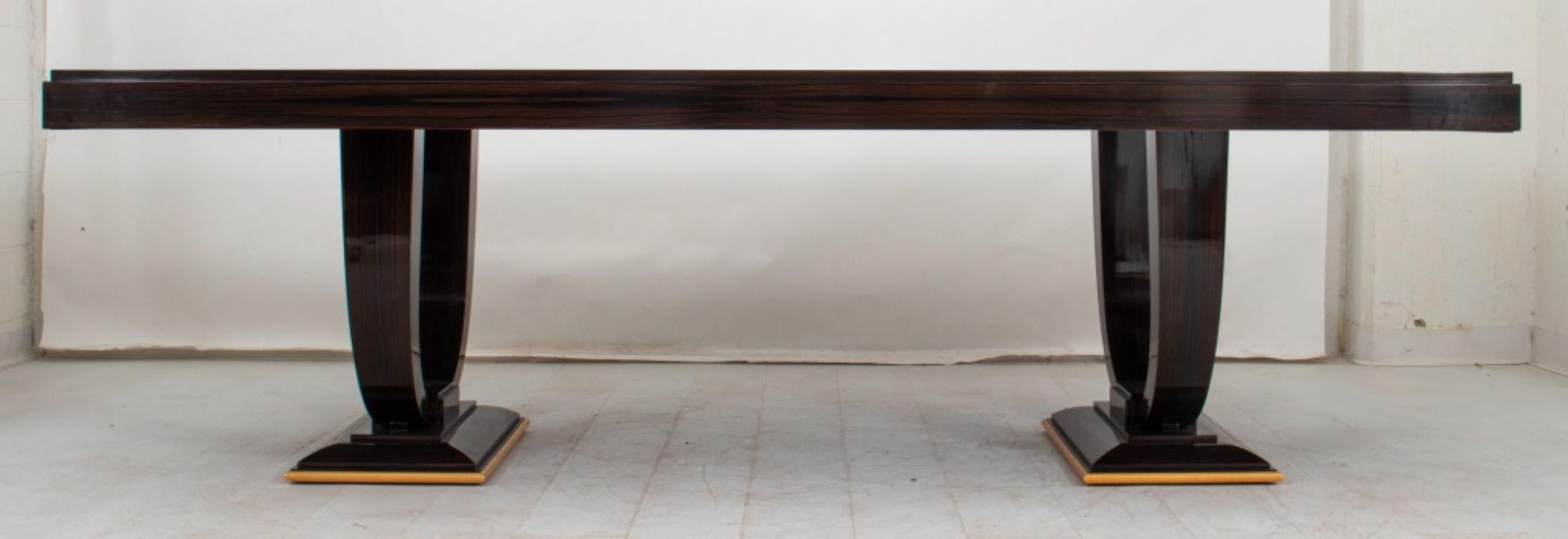 Maple Art Deco Revival Macassar Extendable Dining Table For Sale