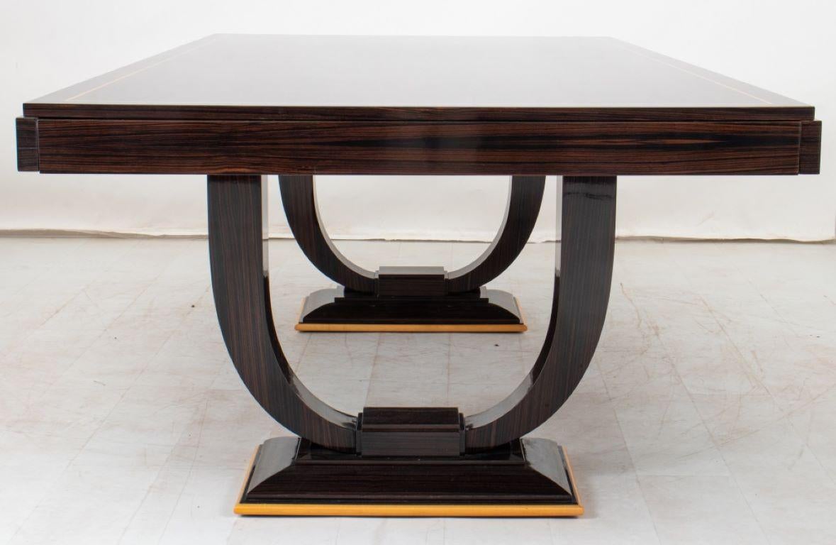 Art Deco Revival Macassar Extendable Dining Table For Sale 1