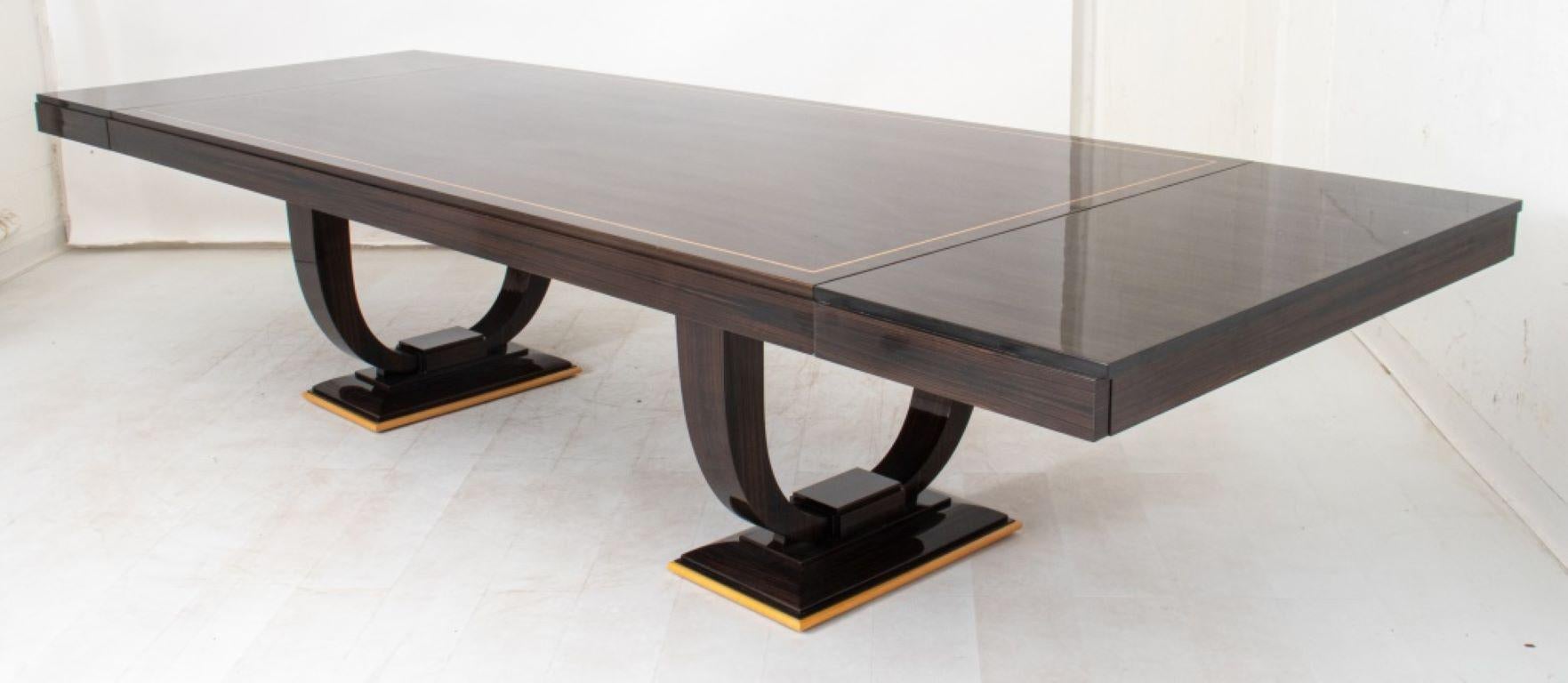 Art Deco Revival Macassar Extendable Dining Table For Sale 2