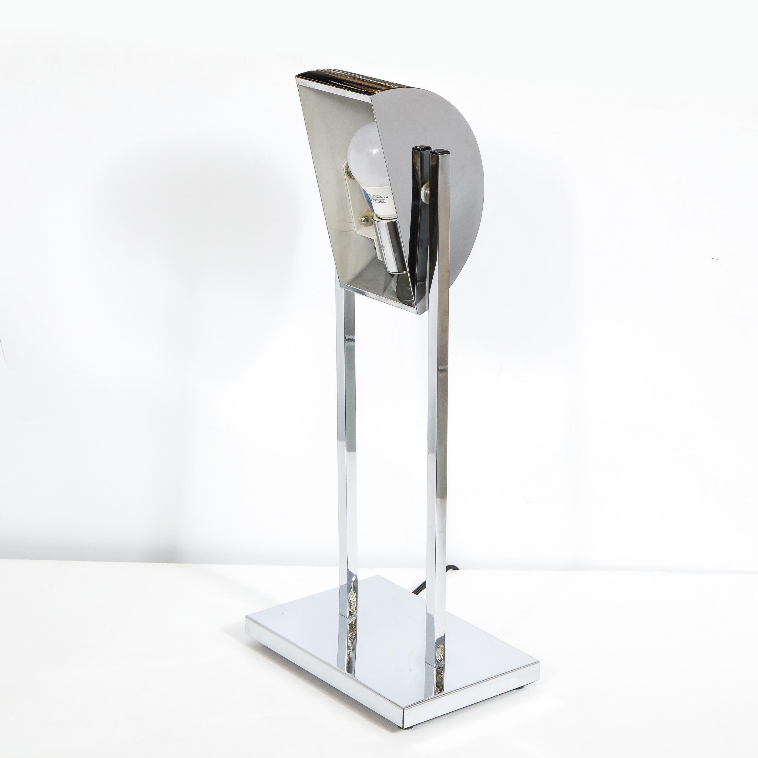 Art Deco Revival Machine Age Inspired Polished Chrome Streamlined Table Lamp 5
