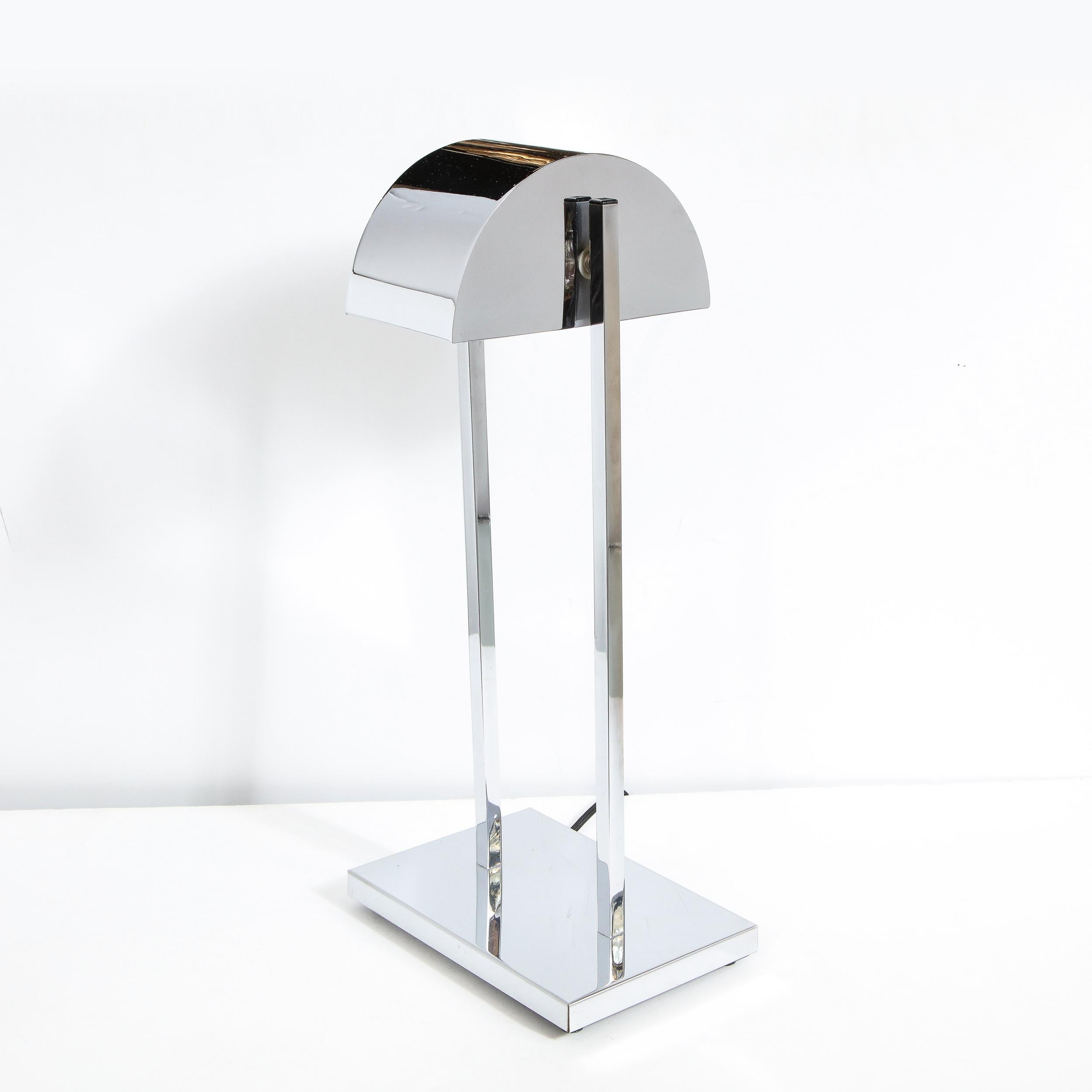 Art Deco Revival Machine Age Inspired Polished Chrome Streamlined Table Lamp 6