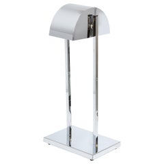 Art Deco Revival Machine Age Inspired Polished Chrome Streamlined Table Lamp