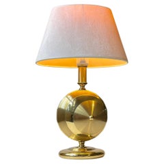 Art Deco Revival Mantle Table Lamp in Brass by TS Belysning, 1980s
