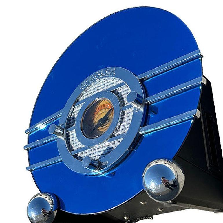 Art Deco Revival Model CR 37 Cobalt Blue Spartan 'Bluebird' Radio by Crosley 3