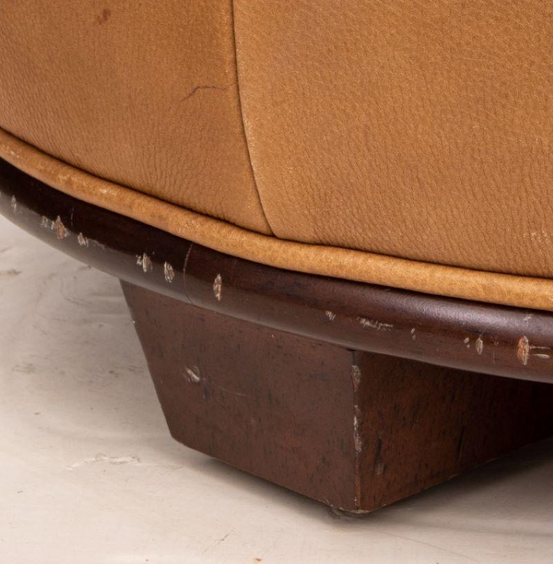 Art Deco Revival Modern Leather Stools, Pair 2