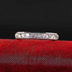Art Deco Revival Platinum Reclaimed French Cut Diamond Eternity Band - Size 5