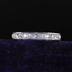 Art Deco Revival Platinum Reclaimed French Cut Diamond Eternity Band - Size 6