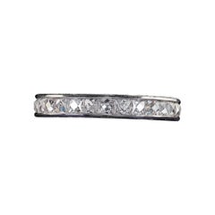 Art Deco Revival Platinum Reclaimed French Cut Diamond Eternity Band - Size 6