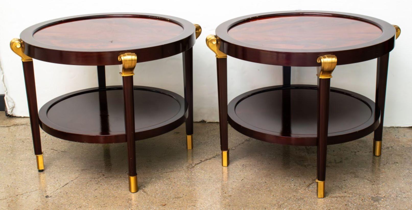 Art Deco Revival Round End Tables, Pair For Sale 2