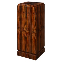 Art Deco Revival Skyscraper Style Bookmatched Macassar Pedestal by Lorin Marsh